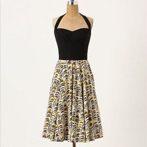 GIRLS FROM SAVOY I ANTHROPOLOGIE Memories of Feather Retro Pin-up Style Dress
